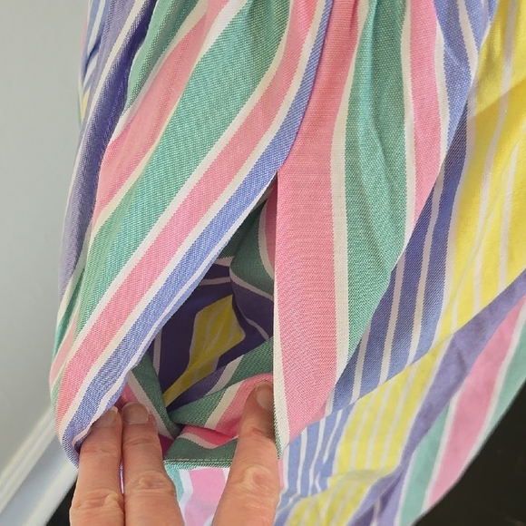 Colorful Striped Puff Sleeve Dress - Picture 3 of 8